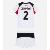 AC Milan Pervis Estupinan #2 Vonkajší Detský futbalový dres 2025-26 Krátky Rukáv (+ trenírky)